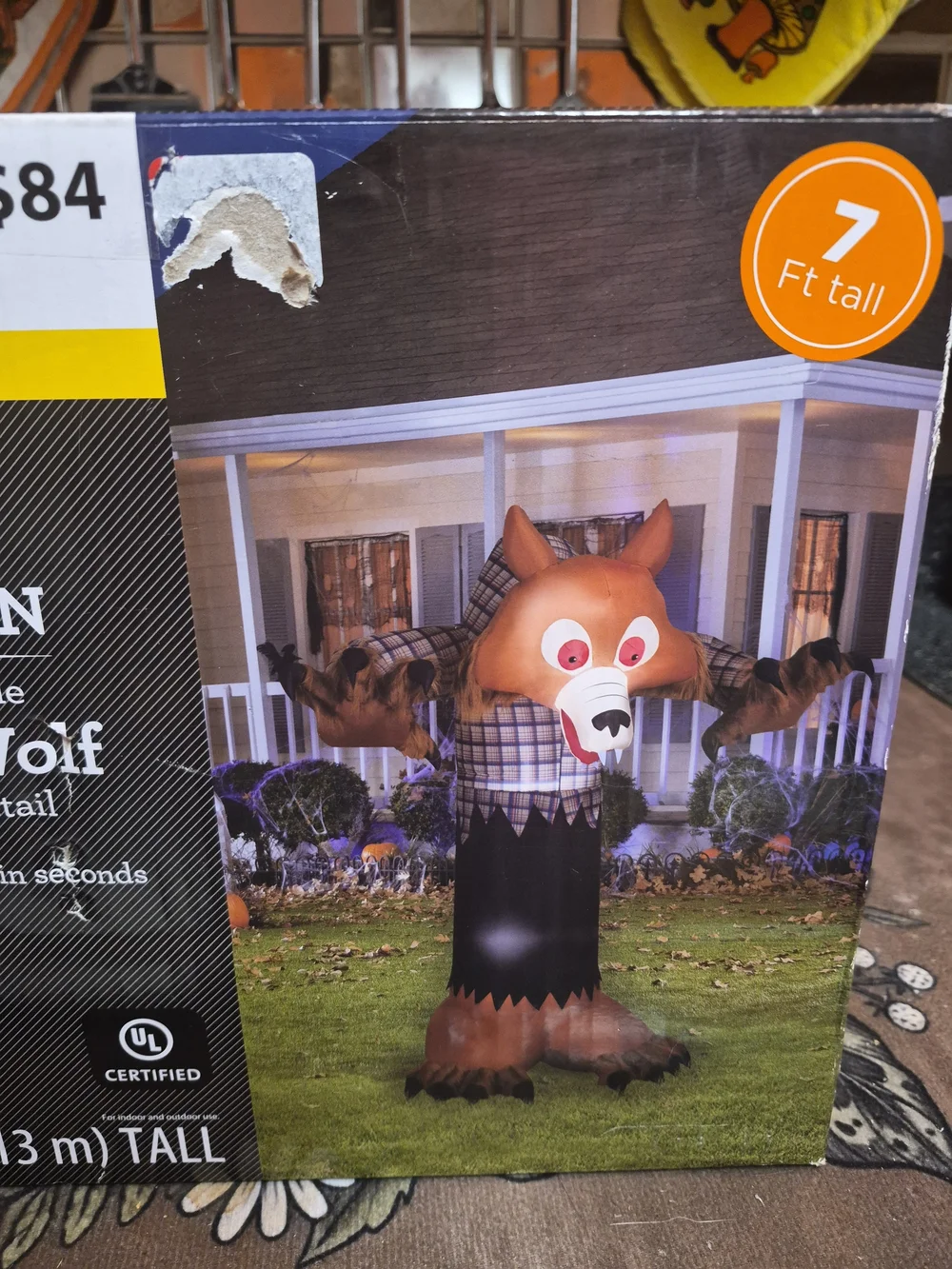 The Wav to Celebrate! Halloween Airblown 7 ft Lighted Wolf Inflatable in multico